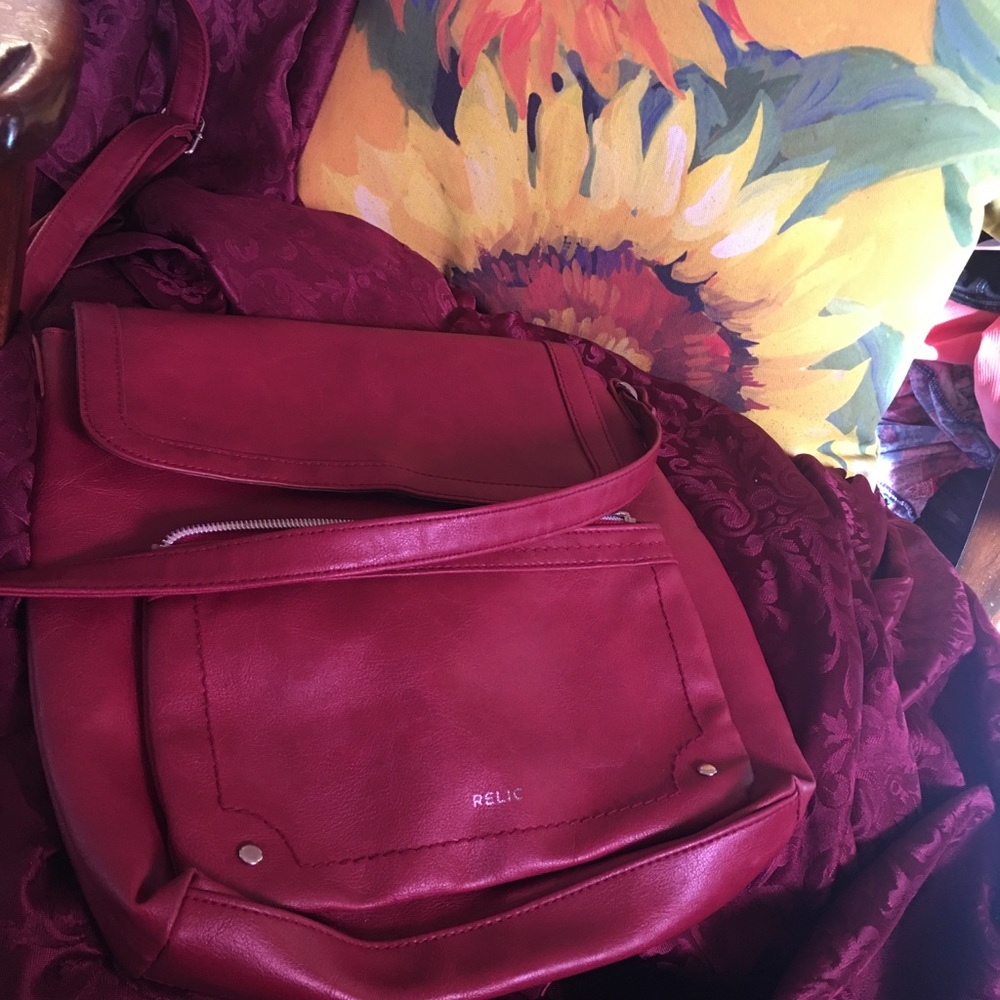 Great RED shoulder cross body bag.